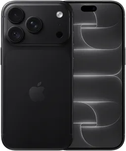 iPhone 18 Pro, back exterior, black colour, Pro Fusion camera system at top, Apple logo in centre, front exterior, all-screen design