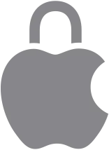 Apple logo with a lock icon