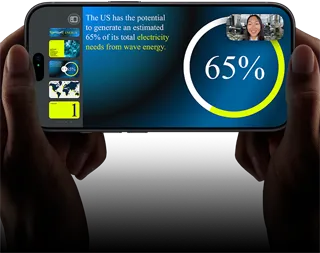 Horizontal video call demonstration of a keynote presentation on iPhone 18 Pro, Black