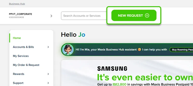 How to set up your devices - New Request on Homepage