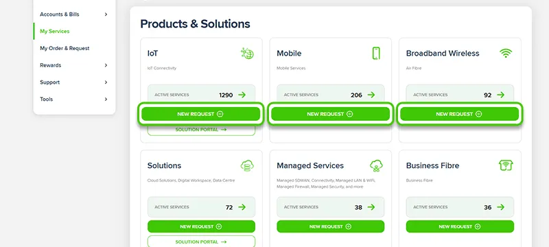 How to set up your devices - New Request for My Services