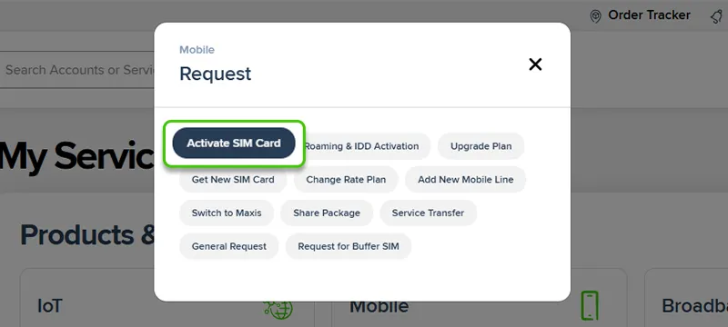 How to set up your devices - Activate SIM Card via Services