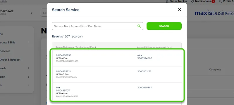 How to set up your devices - Select a service to swap SIM via Services