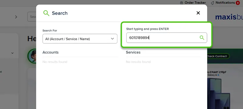How to set up your devices - Via Service Info Top search bar on Homepage