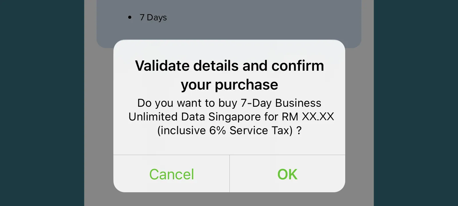 Select the country and choose the desired roaming pass to confirm your purchase Step 3