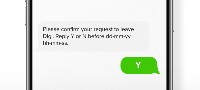 Maxis Personal During Port-In: Reply Y to Confirm SMS for Digi