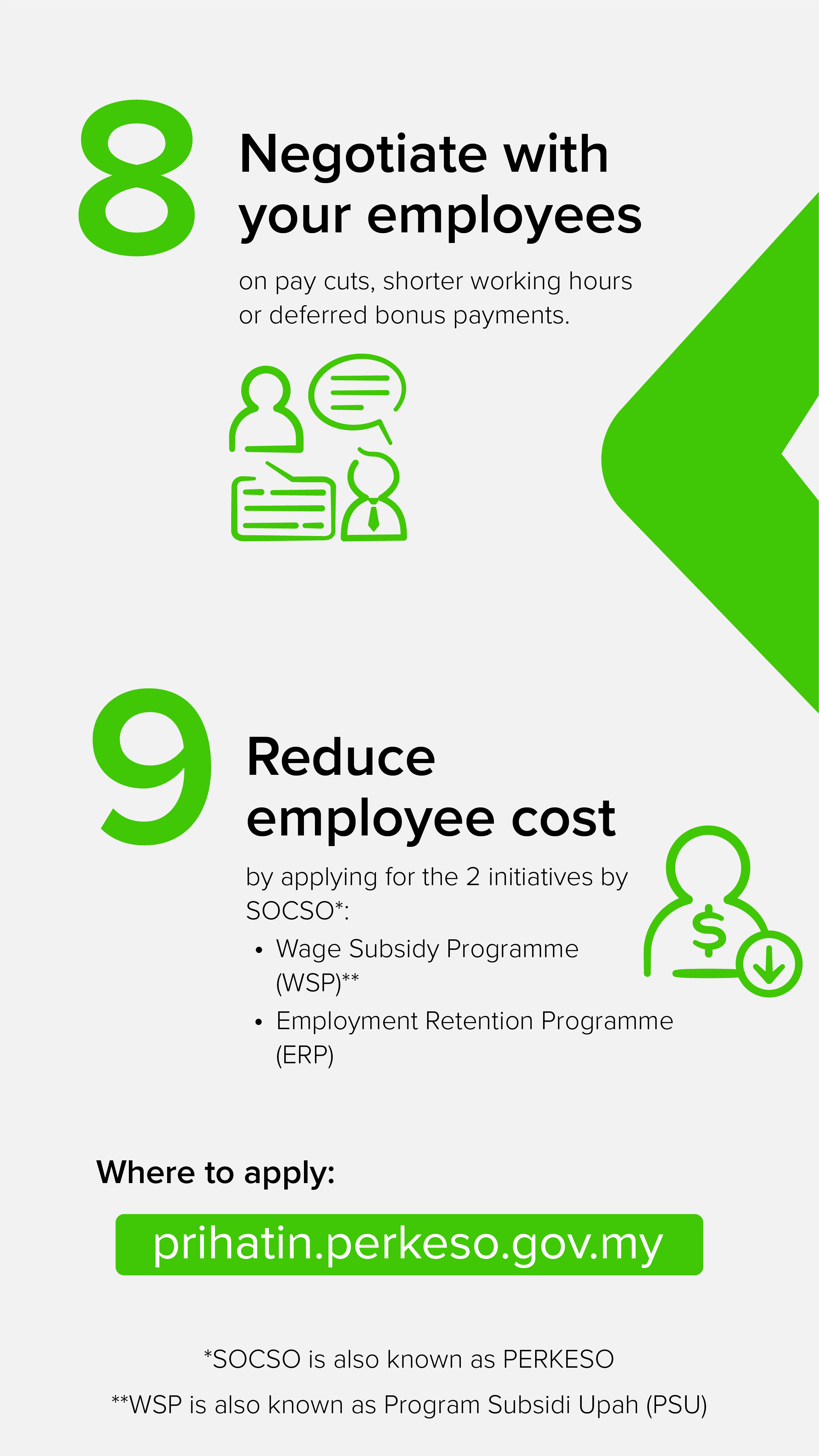 8 Negotiate with your emplyess 9 Reduce employee cost